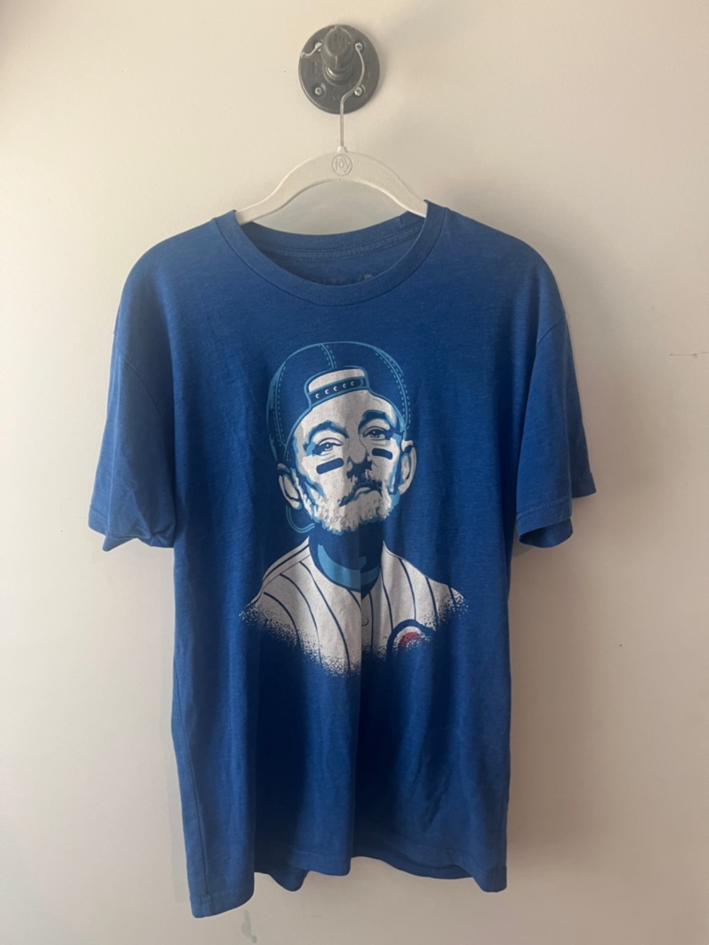 Blue Short-Sleeve Graphic Tee with Bill Murray Portrait